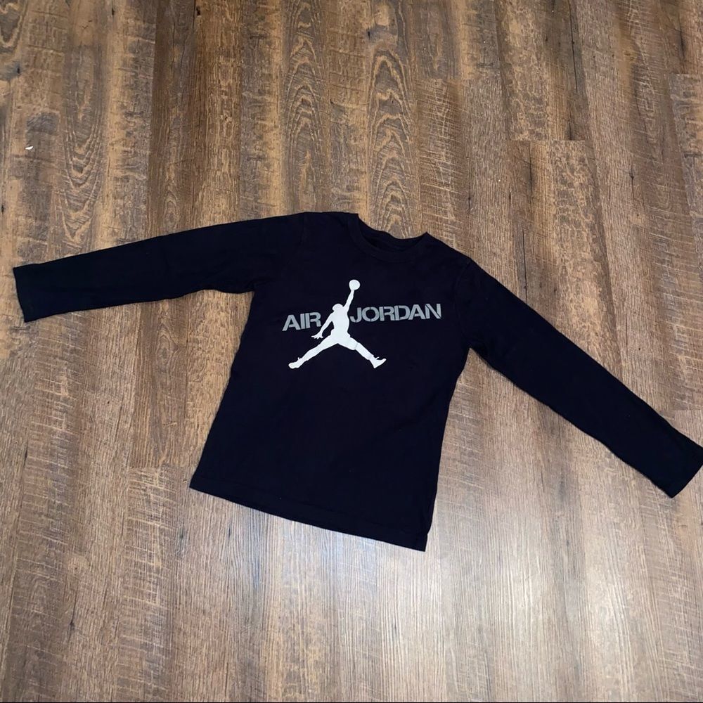 Air Jordan Basic Long Sleeves Black Tee - L - Picture 1 of 4